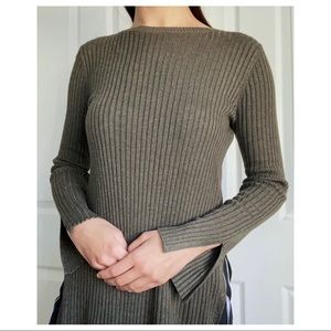 F21 Army Green Ribbed Long Sleeve
